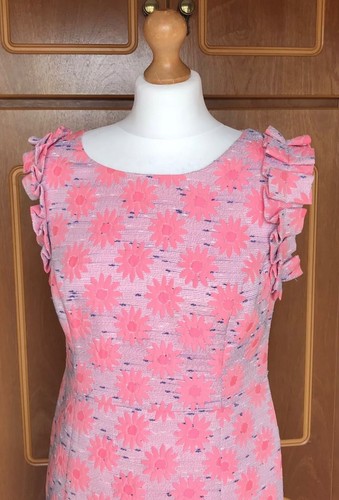 Daisy May Dress Size 10 Pink Pencil Floral Wedding Guest Special Occasion Shift - Picture 7 of 13