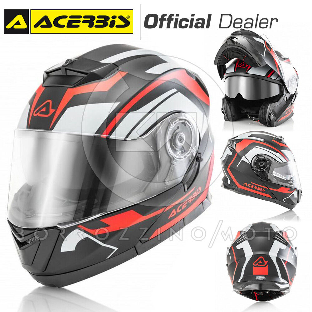 CASCO MOTO ACERBIS SEREL INTEGRALE MODULARE TOURING STRADA NERO - ROSSO