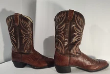Texas Brand Vintage Brown ranch worn Southwestern Cowboy Boots Mens 10.5D repair