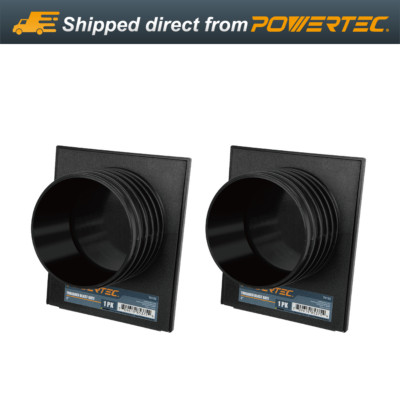 POWERTEC 4'' Double Threaded Blast Gate for Dust Collector, 2PK (70192-P2)