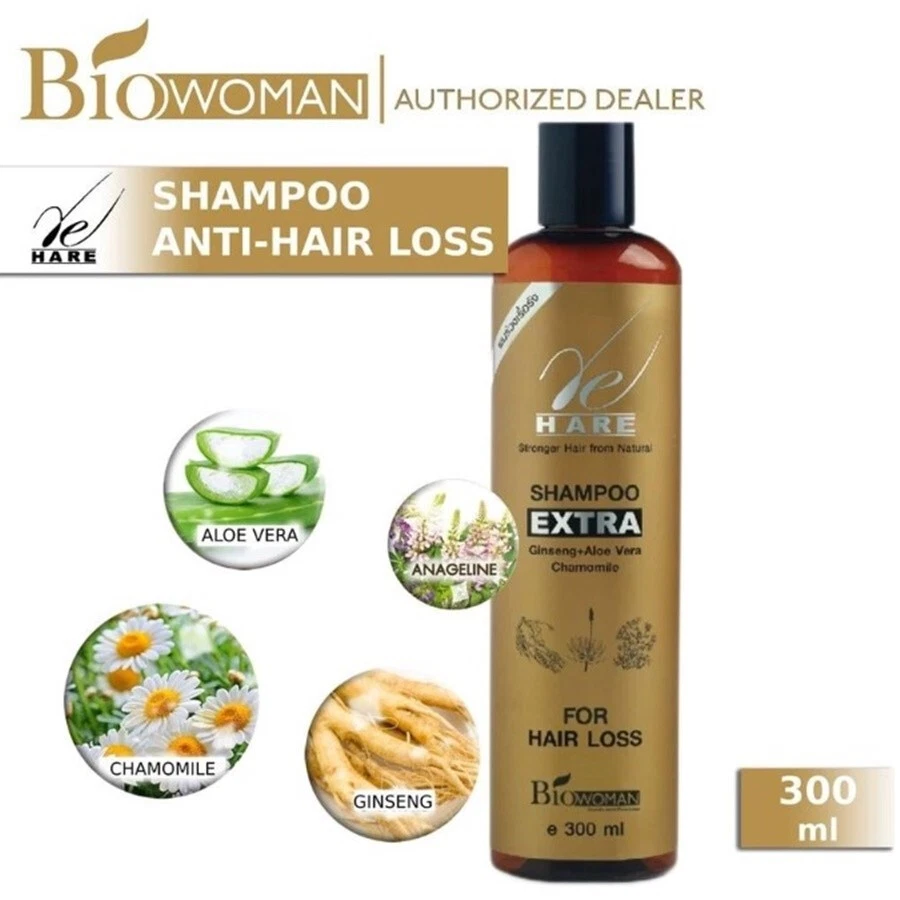 5 x 300 ml. Biowoman Herbal Shampoo Extra Natural Anti Hair Loss Treatment - Image 2 of 4