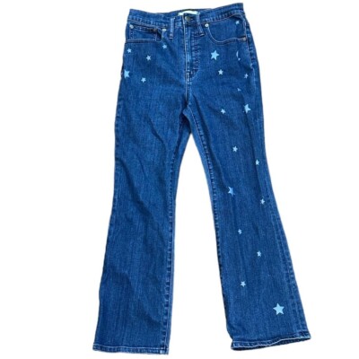 Madewell Cali Demi-Boot Jeans: Star Edition Style# AA898 Size 27 High Waisted