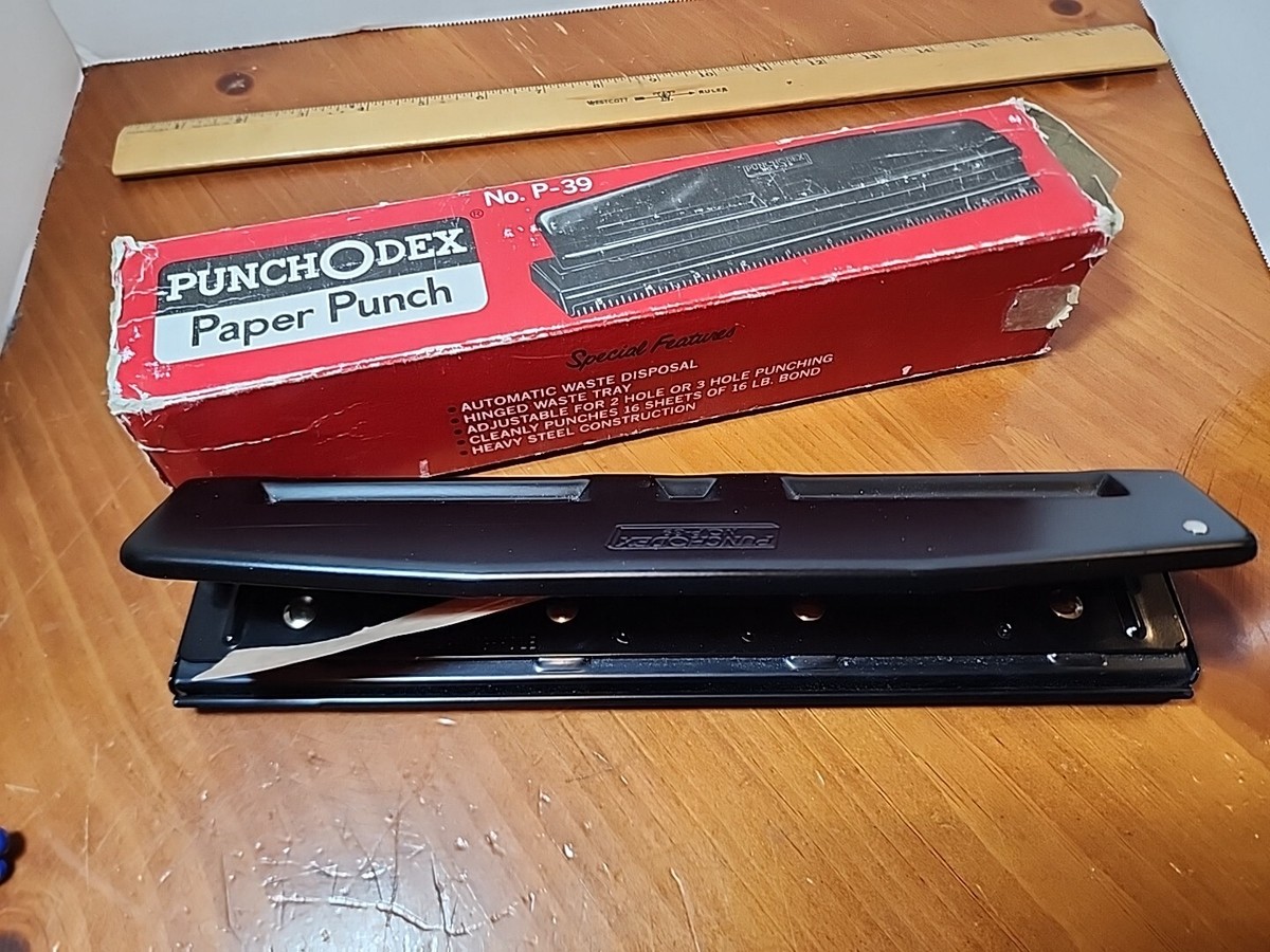 USA🇺🇸 Made Rolodex Punchodex P-39 2 Or 3 Hole Paper Punch Heavy