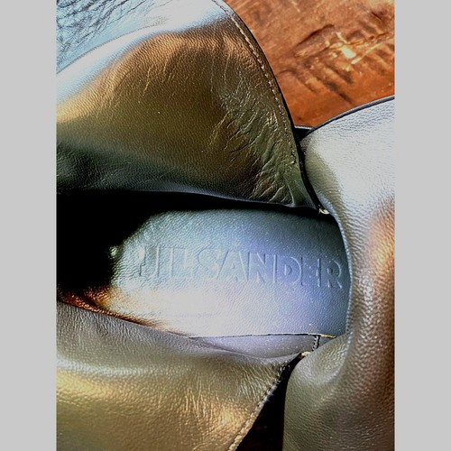Stivaletti JIL SANDER in pelle nera Italia US 7 - Foto 8 di 9