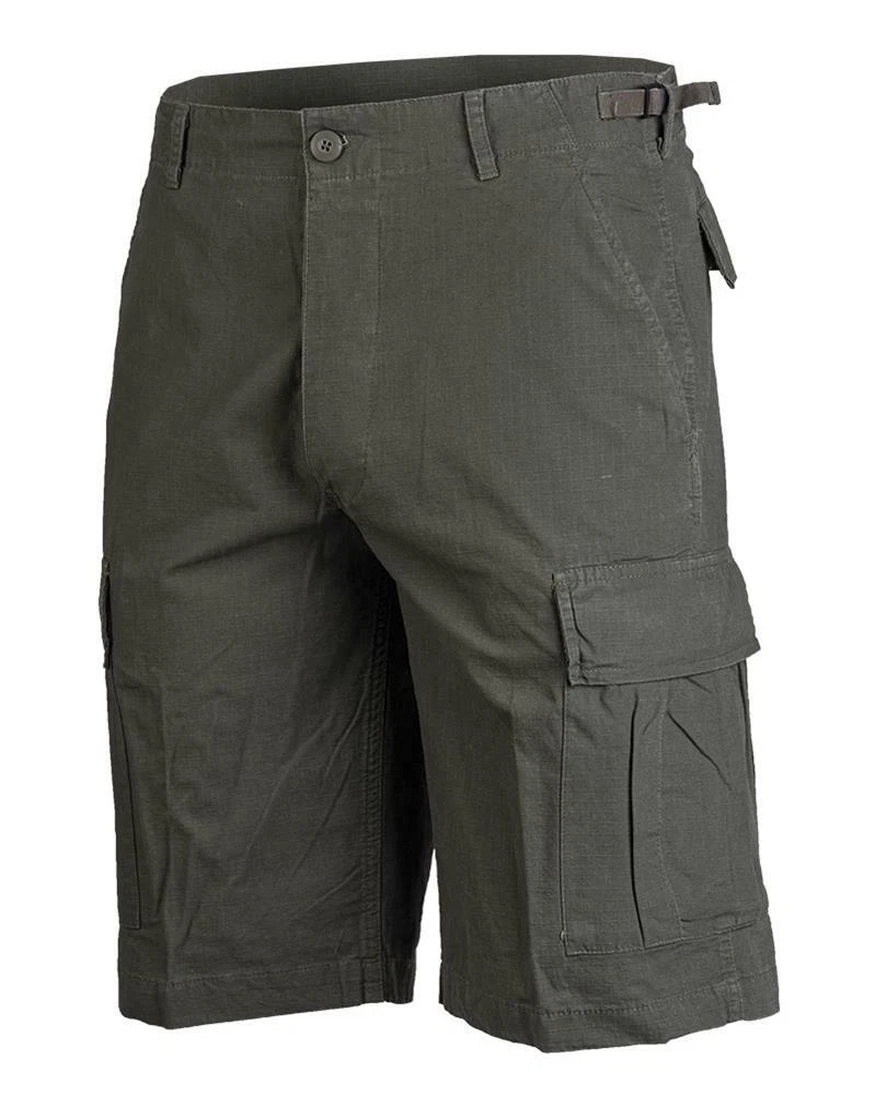 Mil-Tec Brand U.S. Army style OD prewashed bermuda lightweight ripstop shorts