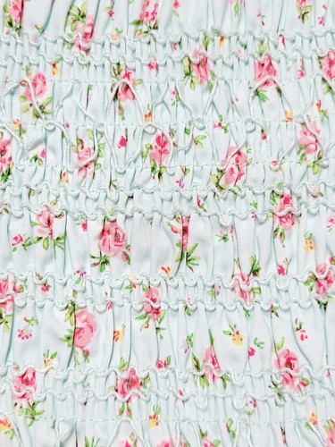 $49 Polo RALPH LAUREN Kids 7 Poplin Smocked Tie Tank TOP Mint Floral CAMISOLE - Picture 8 of 24