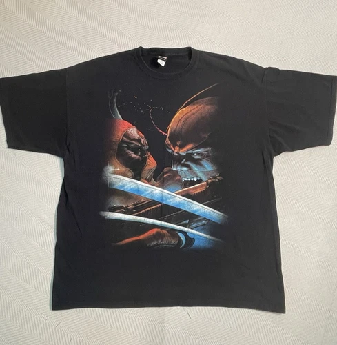 Vintage Mad Engine Marvel T Shirt Mens 2XL Wolverine Deadpool Black X-Men