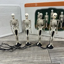 DEPT 56 Village Accessories HALLOWEEN  SKULL STREET LAMPS Set of 4 56.53079