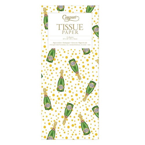 Champers Champagne Celebration Caspari Tissue Wrapping Paper 4 sheets 50x75cm
