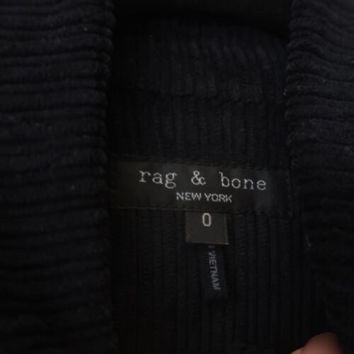 Rag & Bone Slade Blazer Size 0 Black Corduroy Button Front High Neck Jacket - Picture 4 of 10