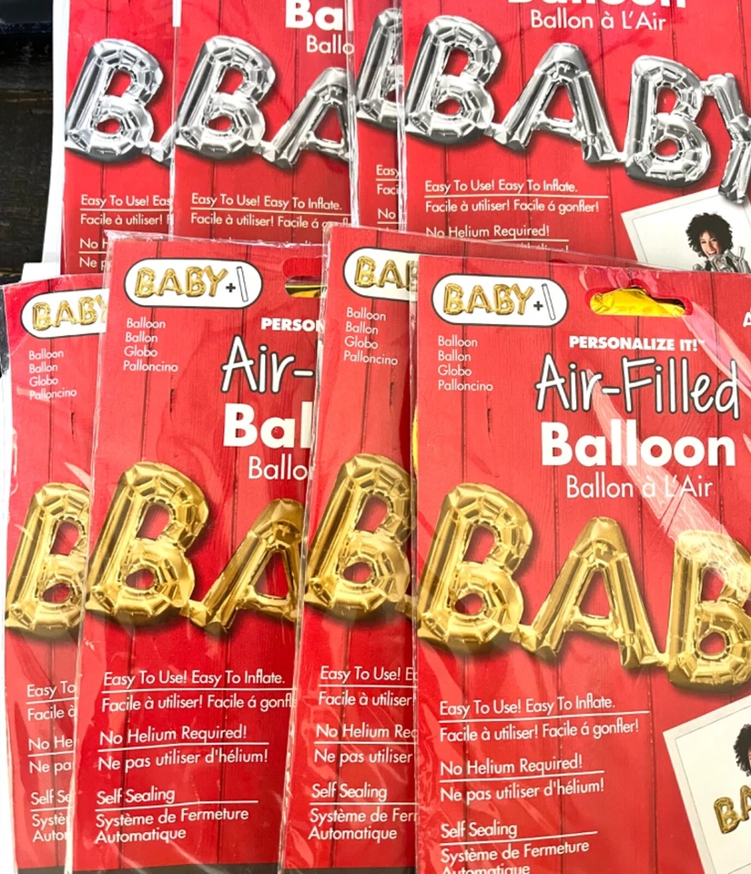 Lote de 8 globos de papel aluminio BABY ducha género fiesta pancarta decoración globo artista Foto 2 de 4