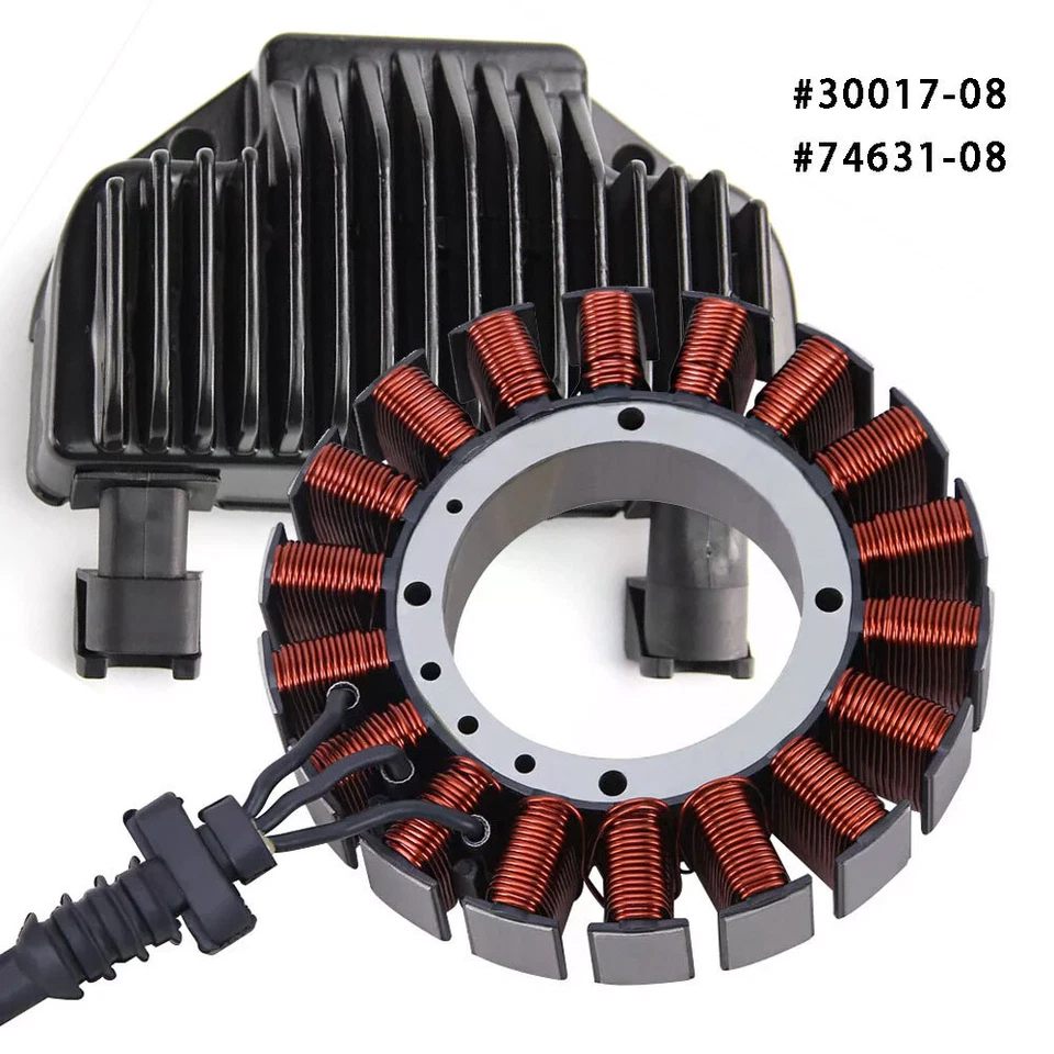 Rectificador de estator y regulador para Harley Dyna 2008-16 reemplaza # 30017-08 74631-08 Foto 4 de 4