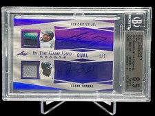 2018 Leaf ITG Ken Griffey Jr., Frank Thomas Dual Patch Auto Blue /2 BGS 8.5