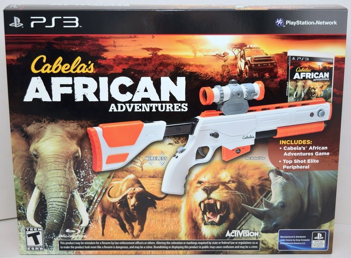 NEW PS3 Cabela's African Adventures Game w/Top Shot Elite Rifle