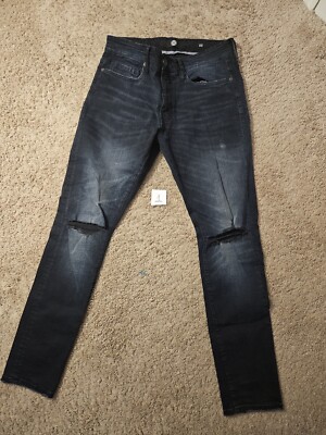 Jordan Craig Jeans Men 32W 32L Indigo Sean Knee Rip Distressed Stretch Goth NWOT