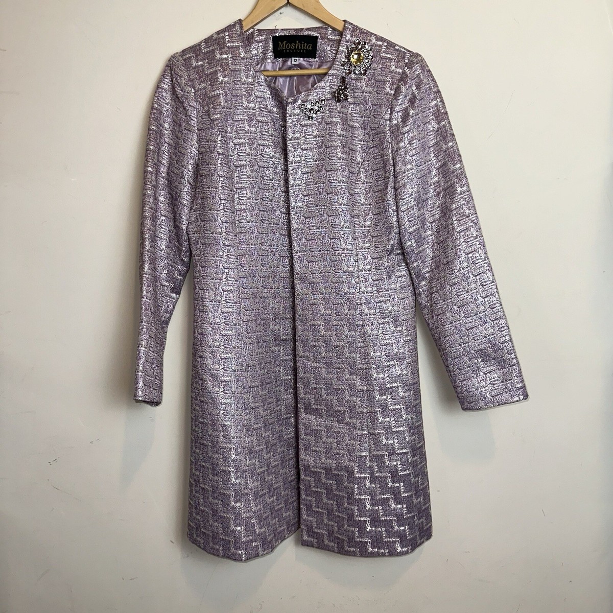 MOSHITA Couture Women's 12 Jacket Evening Formal Long Lined Coat