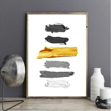 Mustard and Grey Abstract Wall Art Instant Download Printable Digital Print