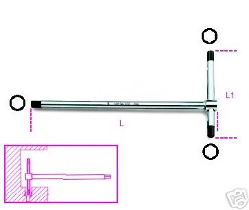 Beta 951 Hexagaon T Handle 3 way Hex Key 2.5 mm
