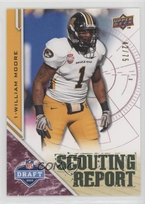 2009 Draft Edition Scouting Report Burgundy 42/75 William Moore Rookie RC pn1