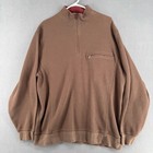 Pendleton 1/4 Zip Mock Neck Ribbed Knit Sweater Mens XL Brown Pullover