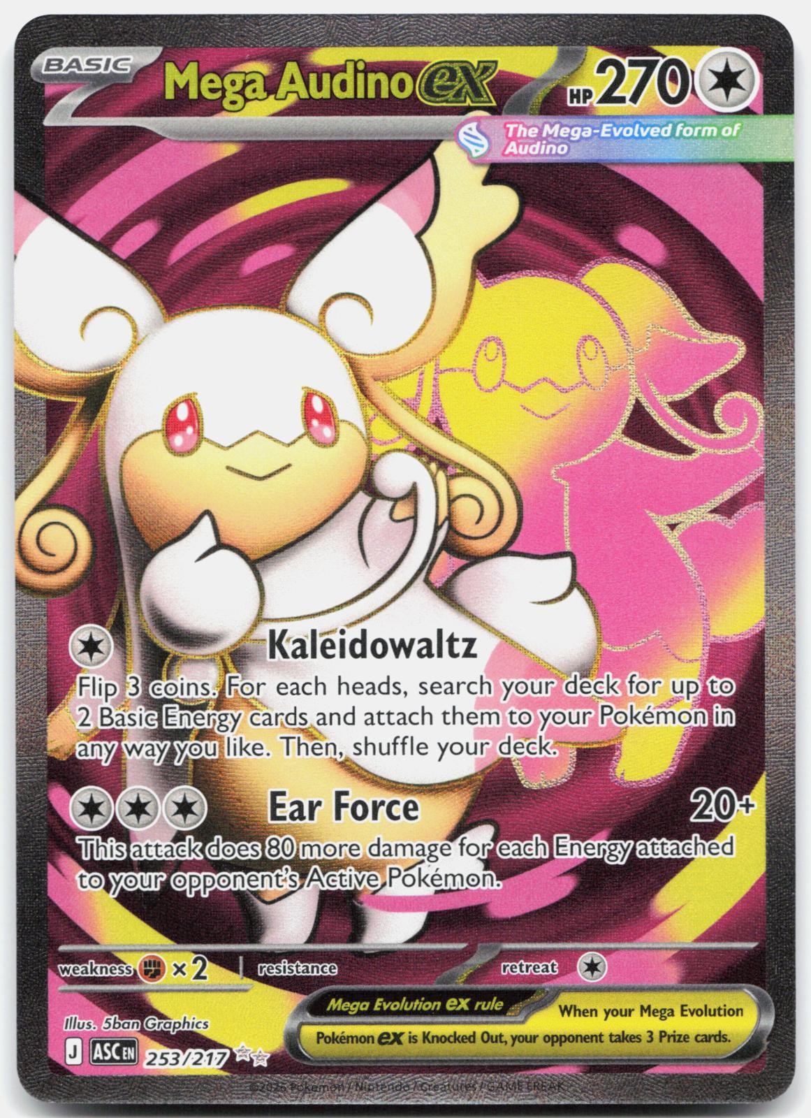 Mega Audino ex 253/217 Ultra Rare Ascended Heroes Pokemon Near Mint