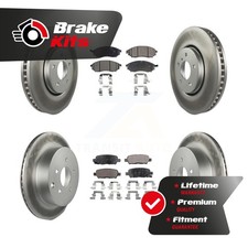 Front Rear Coated Brake Rotors Semi-Metallic Pad Kit For 2006-2012 INFINITI FX35