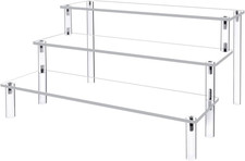 Acrylic Display Risers,Clear Shelf 3 Tier Cupcake Display Stand Steps for Food D