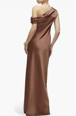 polyester spandex bridesmaid dresses After Six One Shoulder Bridesmaid Dress Cognac S-A Polyester Spandex 6912