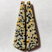 45 Cts Natural Dalmatian Jasper Drilled Pair Cabochon Gemstone 57.1 X 14 MM