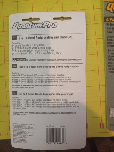 QUANTUM PRO 4PC BLADE SET BLACK AND DECKER - Picture 2 of 5