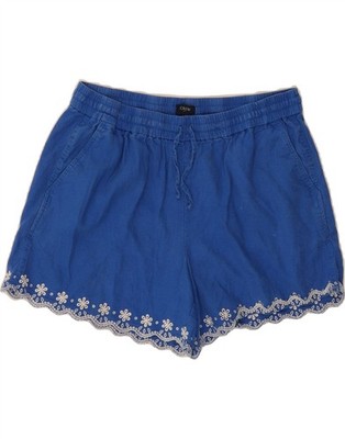 J. CREW Damen Freizeit Shorts Medium W30 blau geblümt Leinen BK06
