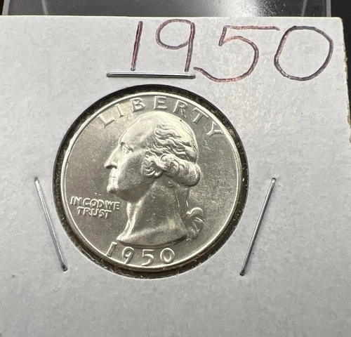 1950 P 25c Washington Silver Quarter CH AU SKU#A
