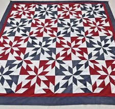 Beautiful Hunter star Pattern Quilt, In red, White And Blue250th anniversary