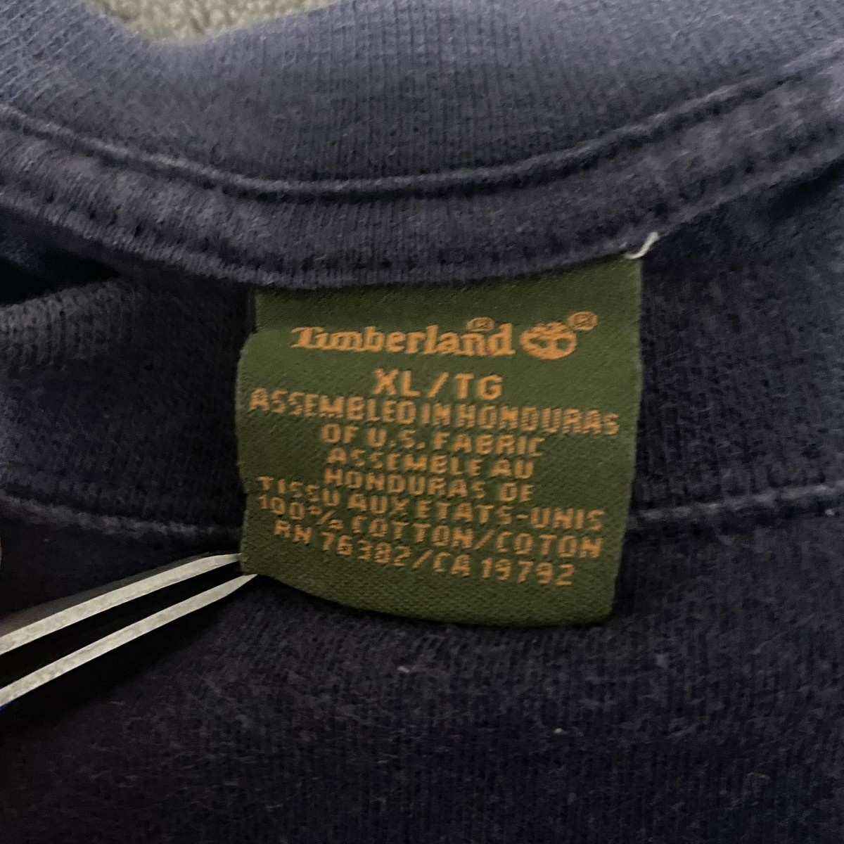 Timberland Shirt Mens XL Blue Wordmark Tree Logo Graphic Long Sleeve Tee Outdoor View 3