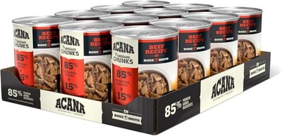 ACANA Premium Chunks in Bone Broth Grain-free Wet Dog Food Beef Recipe 12.8oz Ca