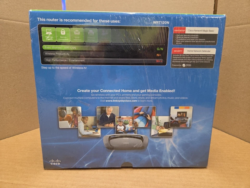 Linksys by Cisco Wireless-N Home Router Model WRT120N 4-Port 10/100 Ethernet NEW - Image 4 of 4