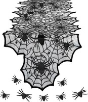 TischläUfer Spinnennetze Schwarz 180X45Cm Deko Tisch Halloween Tischdeko