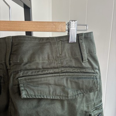 G-Star RAW 3D Cargo Straight Tapered Green Pants Mens 30x29 Utility Cotton Blend