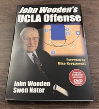 SIGNED JOHN WOODEN UCLA Offense Swen Nater Book + DVD 1st/1st As-New +Photo