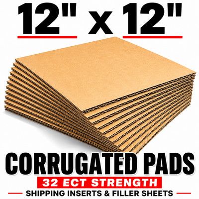 12x12 Corrugated Cardboard Pads 32 ECT Shipping Inserts Filler Sheets