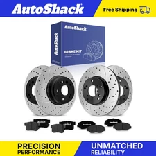 Front Rear Drilled Slotted Brake Rotors Ceramic Pads for Honda Element