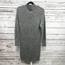 Dreamers Charcoal Gray Knit Mock Turtleneck Sweater Dress Large