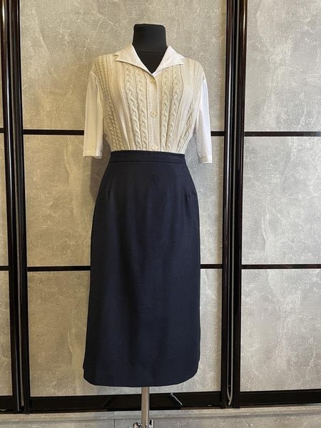 Women Pierre Cardin Skirt Navy Wool 42 / XL / 50