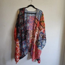 RAJ  Women Swimsuit Cardigan Cover up Kimono Summer Art Deco Open One Size
