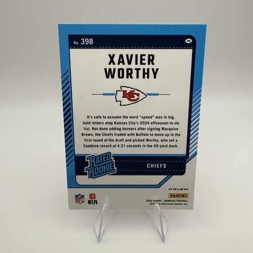 2024 Panini Donruss - Rated Rookie Xavier Worthy #398 Optic Preview Pink Prizm - Foto 2 di 7