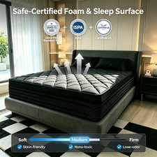 12'' 14'' Gel Memory Foam Mattress, CertiPUR-US, Hybrid Spring Bed Mattress Box