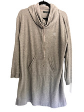 LAUREN RALPH LAUREN gray cowl neck sweatshirt-dress-tunic.  Long sleeves.  M