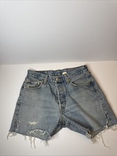 Levi's 501 Vintage Cutoffs Jean Shorts Distressed Medium Wash Button Fly 30