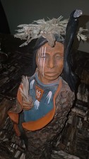 native American sculpture [with a little damage] signed by Jim jackson 