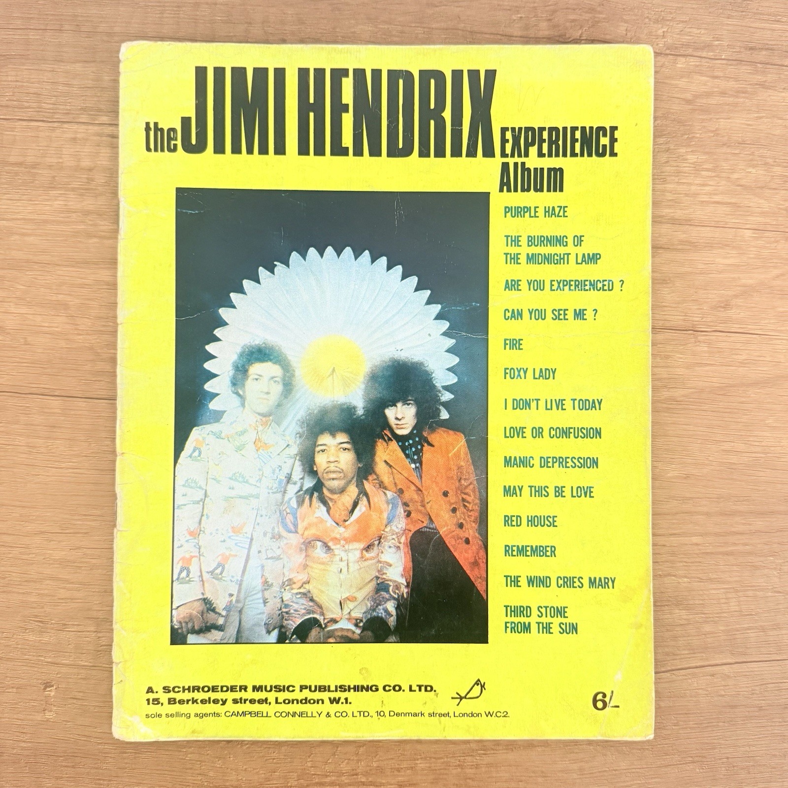 JIMI HENDRIX EXPERIENCE ALBUM 1967 – RARO SONGBOOK ORIGINALE – PURPLE HAZE ROCK